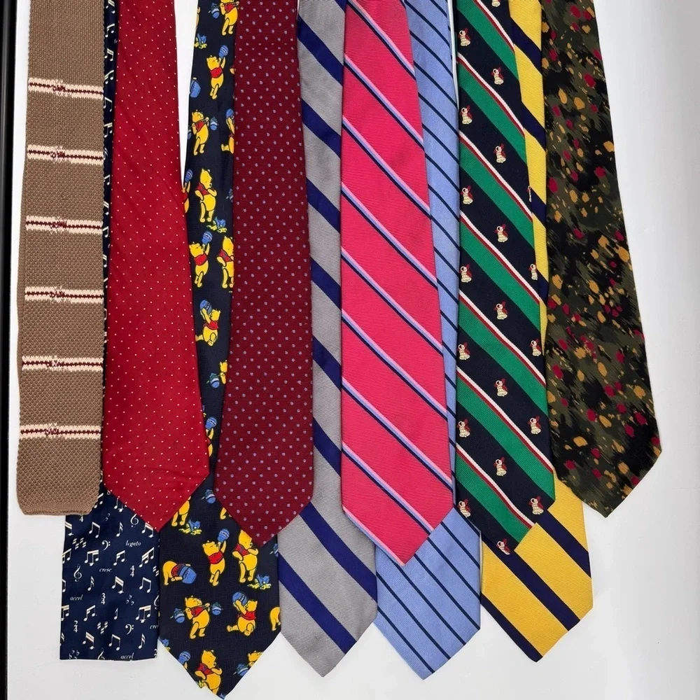 LOT OF 11 ties job mixed design suit wear Ralph Lauren